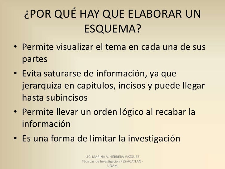 El esquema de trabajo