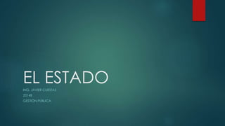 EL ESTADO 
ING. JAVIER CUESTAS 
2014B 
GESTIÓN PÚBLICA 
 