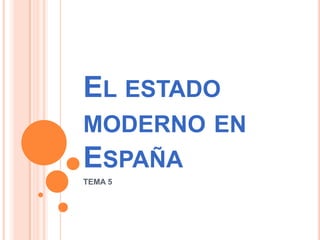 EL ESTADO
MODERNO EN
ESPAÑA
TEMA 5
 