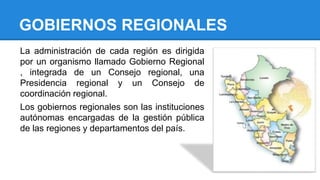 GOBIERNOS LOCALES
El nivel local, como consta en la
constitución corresponde a las
provincias, los distritos y los centros...