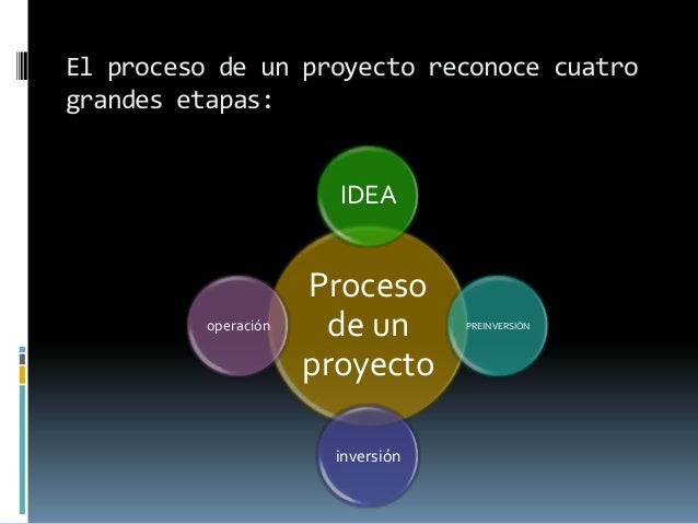 El Estudio Del Proyecto Como Proceso