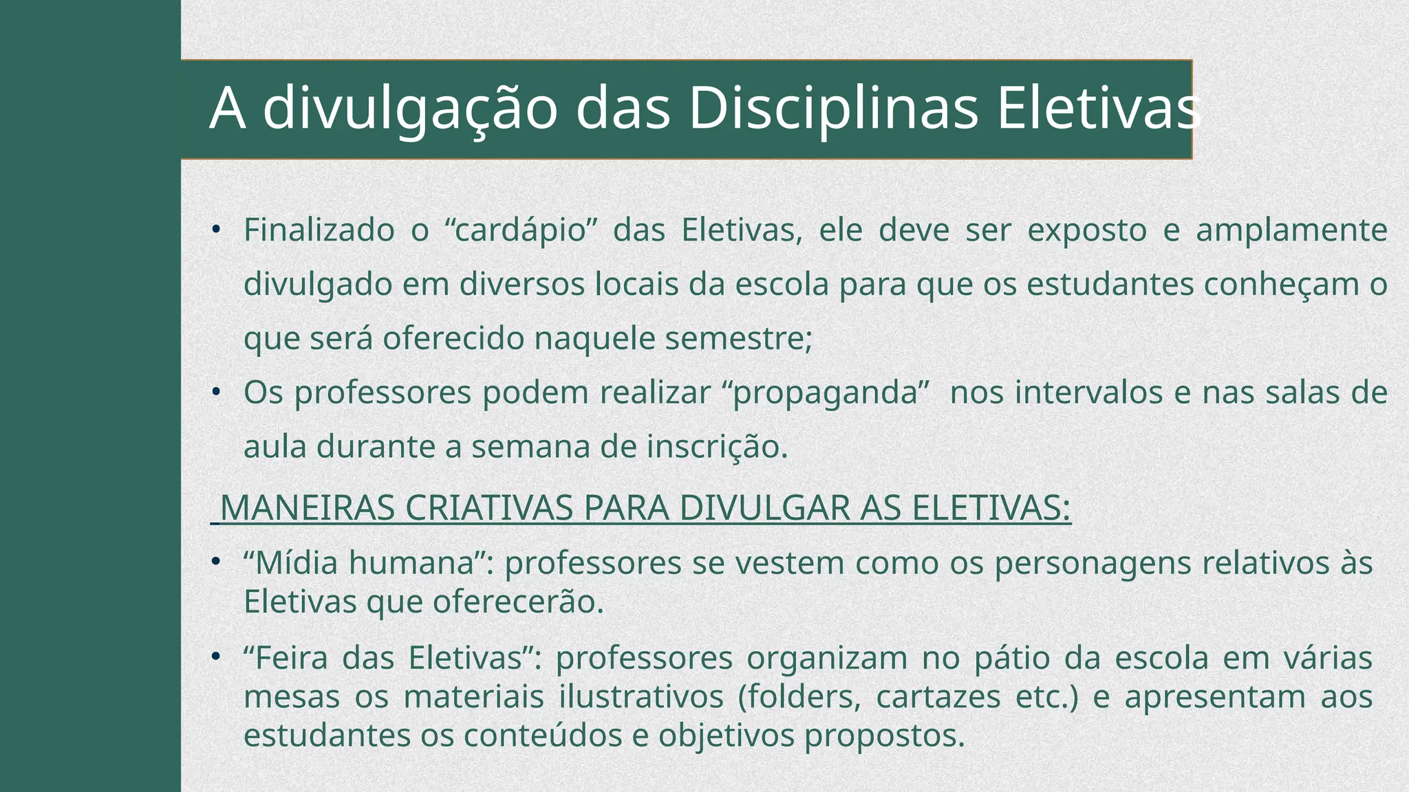 Eletivas - 2020.pptx para o ensino médio | PPTX | Educational ...