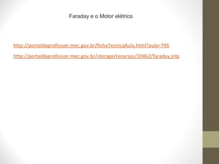 Faraday e o Motor elétrico




http://portaldoprofessor.mec.gov.br/fichaTecnicaAula.html?aula=795
http://portaldoprofessor.mec.gov.br/storage/recursos/10462/faraday.jnlp
 
 