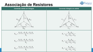Configuração estrela e triângulo
Associação de Resistores
 