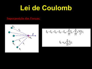 Lei de Coulomb
Superposição das Forças:
 