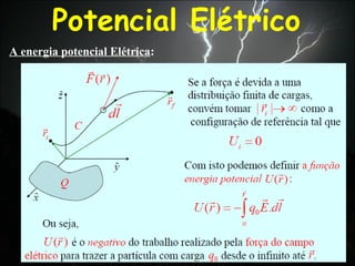 A energia potencial Elétrica:
Potencial Elétrico
 