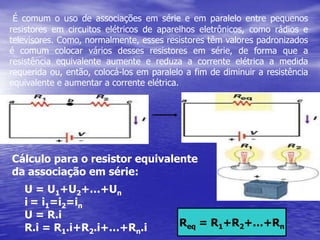3) Um fio de cobre desencapado tem seção transversal de área A=6,0 mm² e é percorrido por corrente de intensidade i=30A. O fio encontra-se a 350 C e, nessa temperatura, a resistividade do cobre é =1,8.10-5  W.mm. Considere dois pontos M e N desse fio, separados por 1m. Calcule a diferença de potencial entre os pontos M e N.NMALU = r.L.i/AU = 1,8.10-5.1000.30/6U = 9.10-2 VA = 6mm² i = 30 Ar = 1,8.10-5W.mmL = 1 m = 1000 mmUM,N = ? VU = R.iR = r.L/A