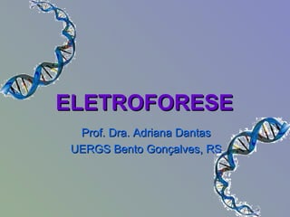 ELETROFORESE
  Prof. Dra. Adriana Dantas
 UERGS Bento Gonçalves, RS
 