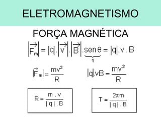 ELETROMAGNETISMO
 FORÇA MAGNÉTICA
 