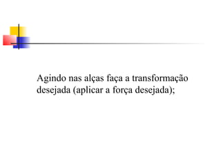 Agindo nas alças faça a transformação 
desejada (aplicar a força desejada); 
 