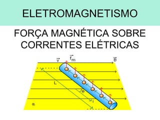 ELETROMAGNETISMO
FORÇA MAGNÉTICA SOBRE
CORRENTES ELÉTRICAS
 