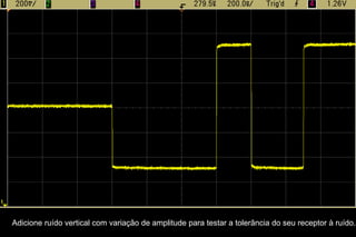 Quando o conteúdoharmônico é desconhecido, o tempo de subidanecessário a ser consideradopara a largura de banda do osciloscópio.Encontrando a Máx Freq. Contida no Sinal (fmax) através do Tempo de Subidafmax= 0.5 / Tr (10%-90%)oufmax = 0.4 / Tr (20%-80%)Então , a largura de bandaexigida de um osciloscópio é = fmax? Não, não é tão simples.