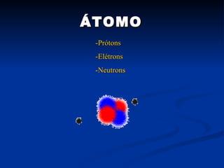 ÁTOMO
 -Prótons
 -Elétrons
 -Neutrons
 