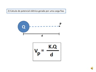 No campo elétrico de uma carga puntiforme Q = 3,0 μC são dados dois pontos, A e B, conforme a figura.  Determine:a) os potenciais elétricos de A e de B;b) o trabalho da força elétrica que atua sobre uma carga elétrica q = 1,0 μ C, no deslocamento de A para B;c) a energia cinética que a carga elétrica q possui em B, sabendo que foi abandonada do repouso em A.