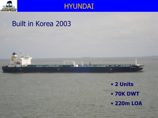 HYUNDAI Built in Korea 2003 2 Units 70K DWT 220m LOA 