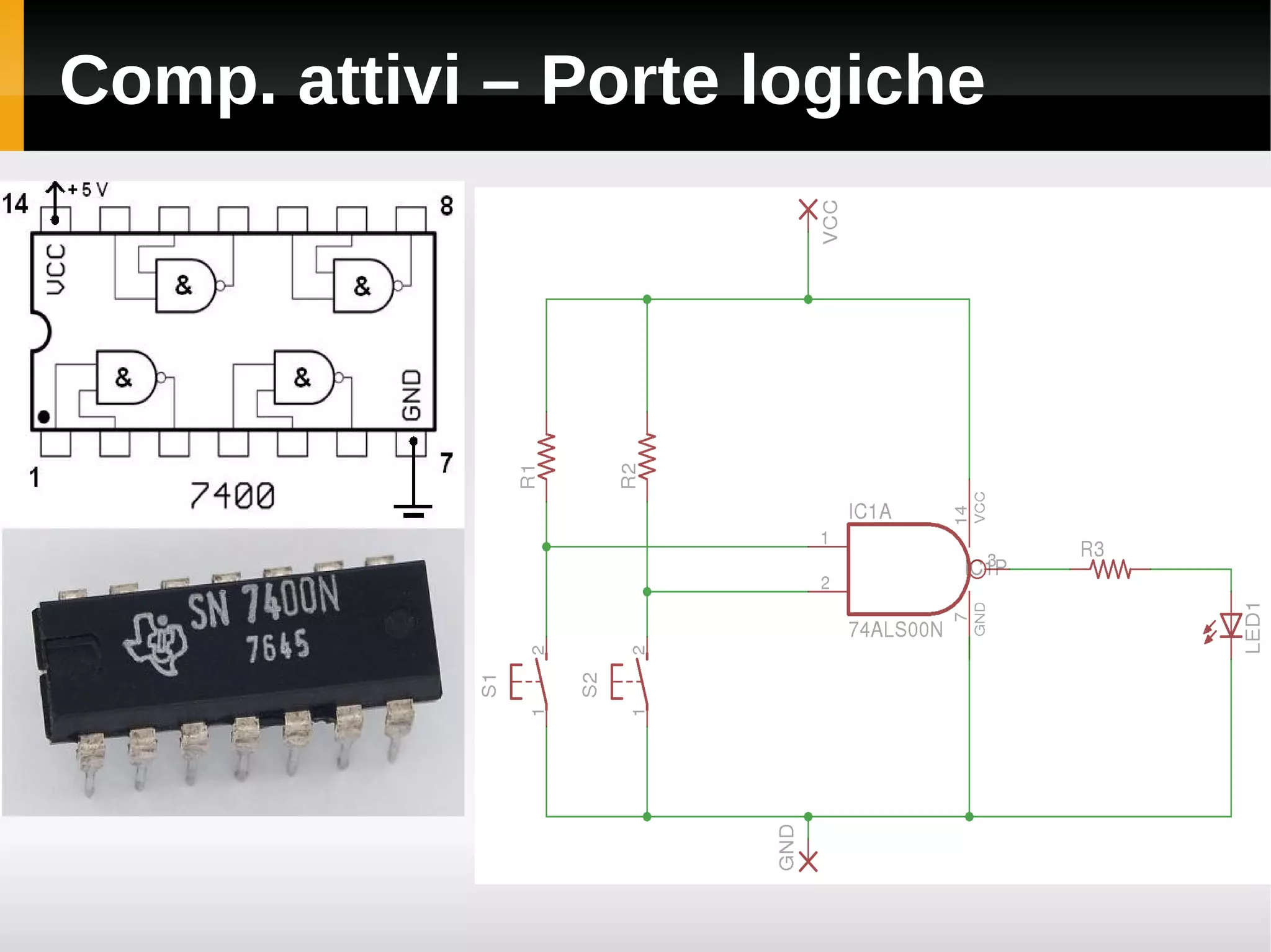 Comp. attivi – Porte logiche
 