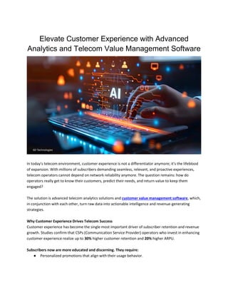 Elevate Customer Experience with Advanced Analytics and Telecom Value ...