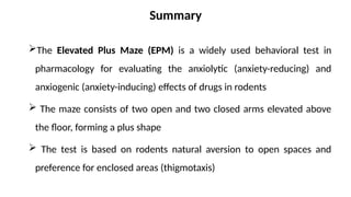 Elevated Plus Maze by Dr. Nitin Kumar Singh KGMC .pptx