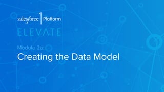 Module 2a: 
Creating the Data Model 
 