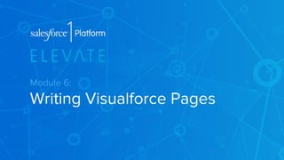 Module 6: 
Writing Visualforce Pages 
 
