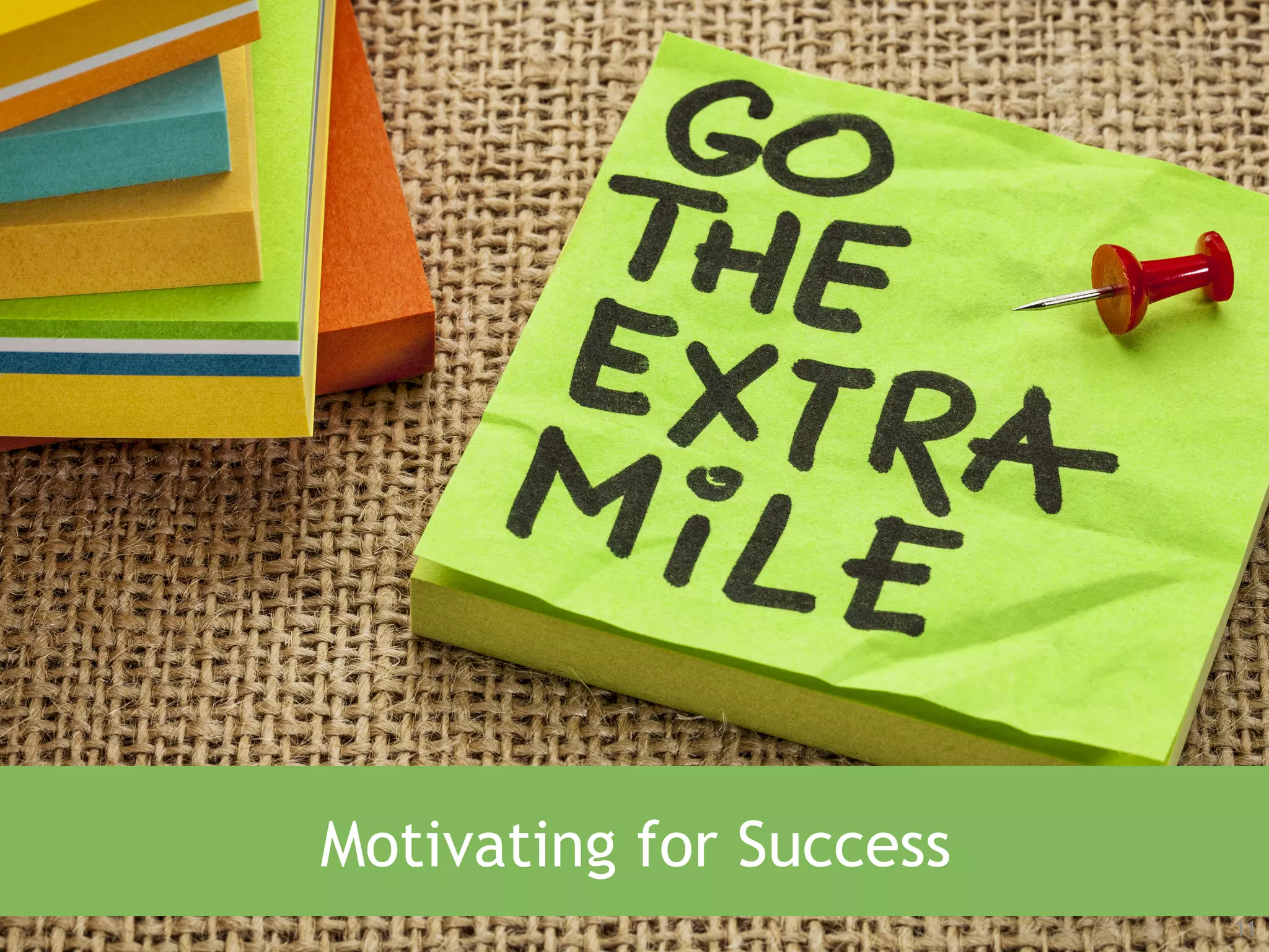 11 
Motivating for Success 
 