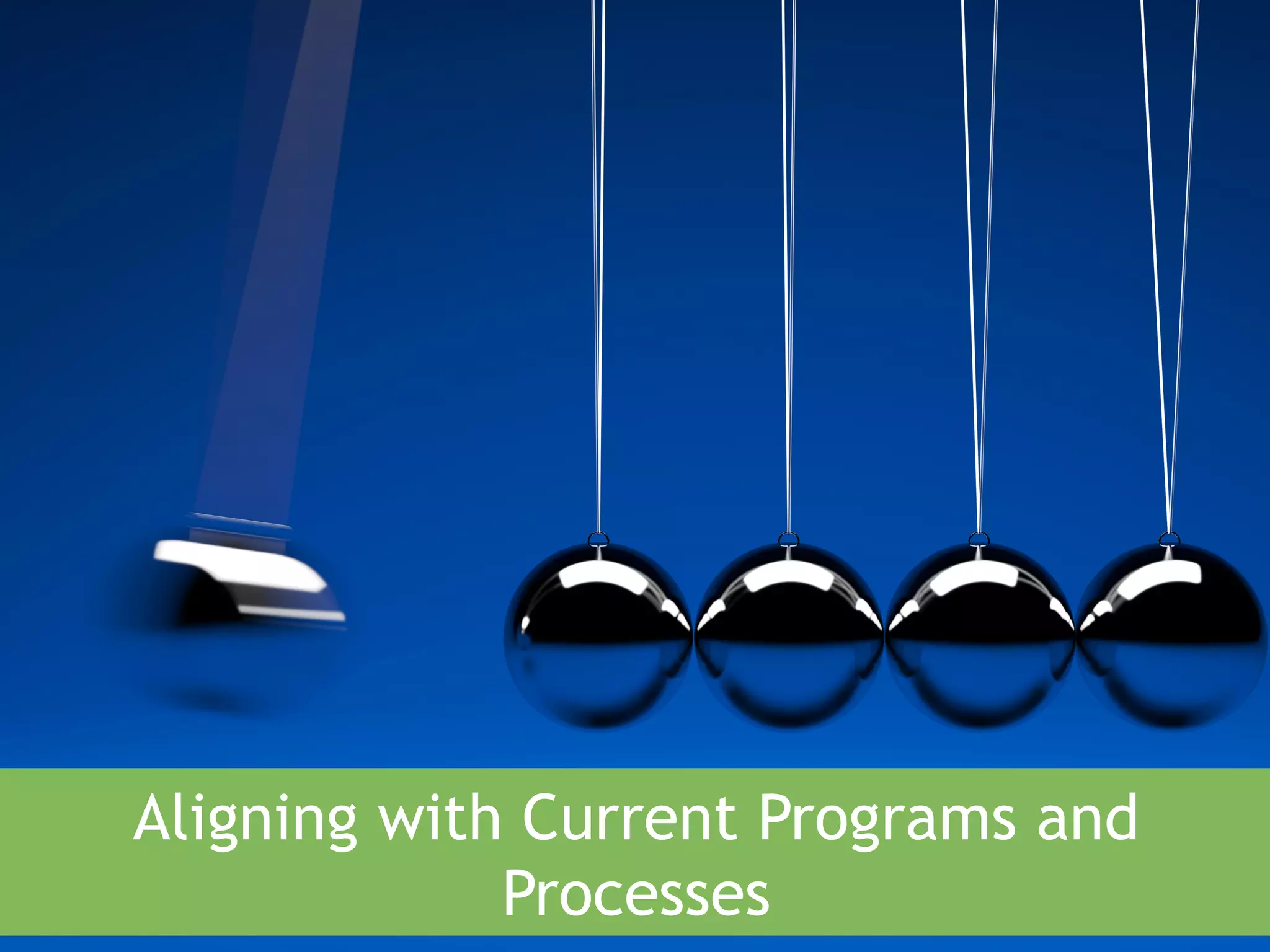 8 
Aligning with Current Programs and 
Processes 
 