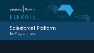 Salesforce1 Platform
for Programmers
 