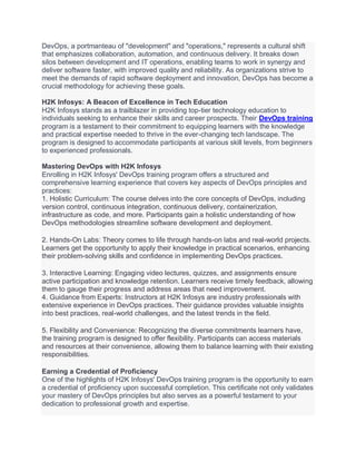 Elevate Your Career with DevOps Training at H2K Infosys.pdf