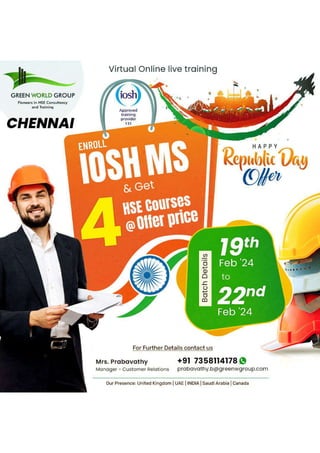 Elevate your safety game with renowned HSE Institute -IOSH Course  In Chennai.pdf