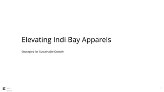 yash
verma
1
Strategies for Sustainable Growth
Elevating Indi Bay Apparels
 
