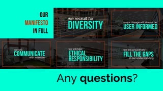Our
manifesto
in full
Any questions?
 