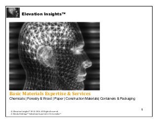 Elevation Insights™ | Basic Materials Intelligence & Insight Services