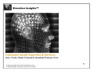 Elevation Insights™ | Consumer Goods Intelligence & Insights Services