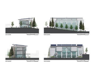 Elevations-Massing Of the building through forms and colours