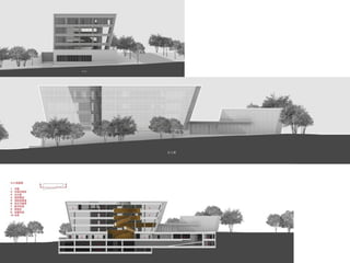 Elevations-Massing Of the building through forms and colours