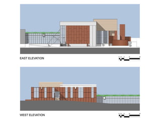 Elevations-Massing Of the building through forms and colours