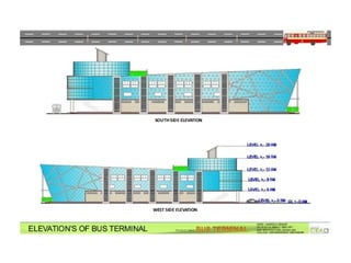 Elevations-Massing Of the building through forms and colours