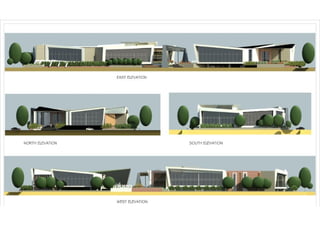Elevations-Massing Of the building through forms and colours