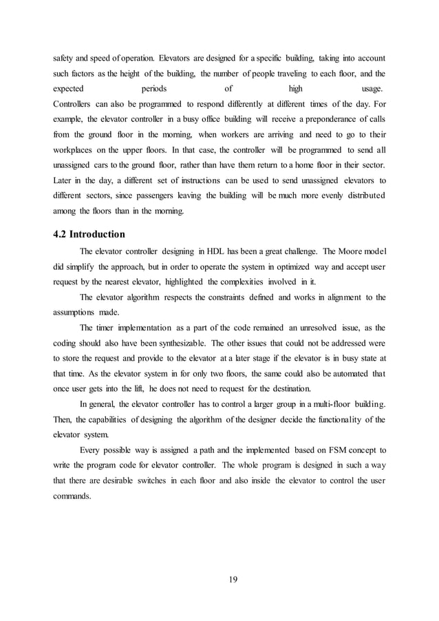 Design of Elevator Controller using Verilog HDL