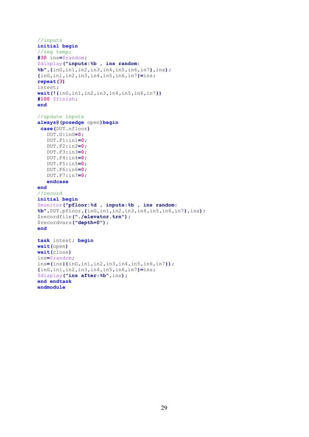 Design of Elevator Controller using Verilog HDL