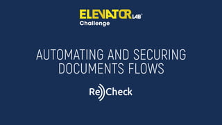 Pitch ReCheck Elevator Lab 2019