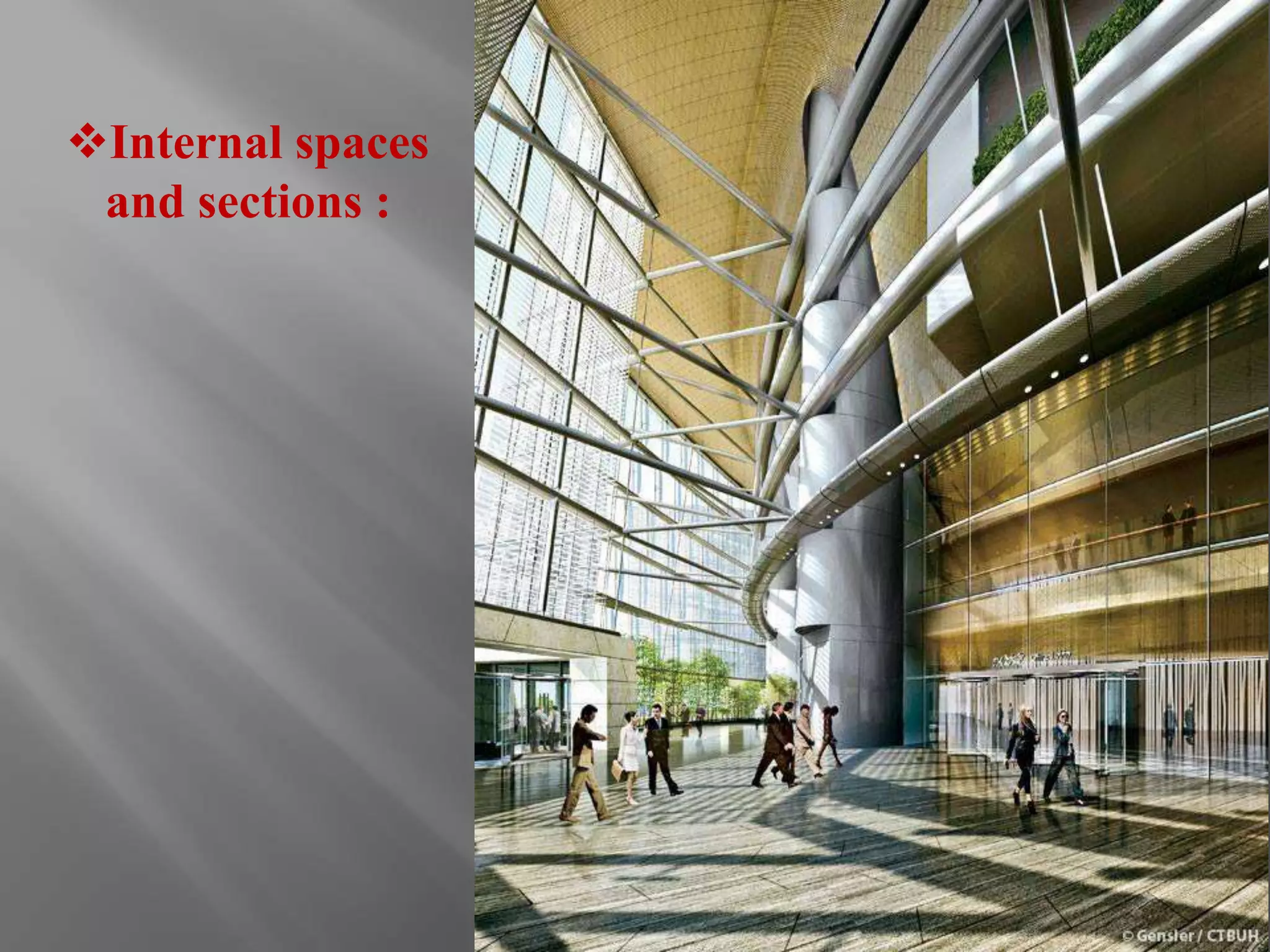 Internal spaces 
and sections : 
 