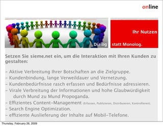 Elevator Pitch sieme.net