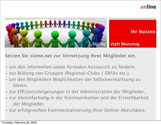 Elevator Pitch sieme.net