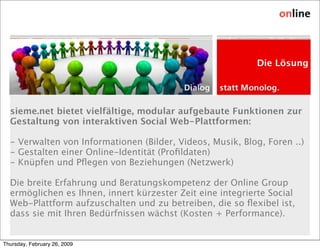 Elevator Pitch sieme.net