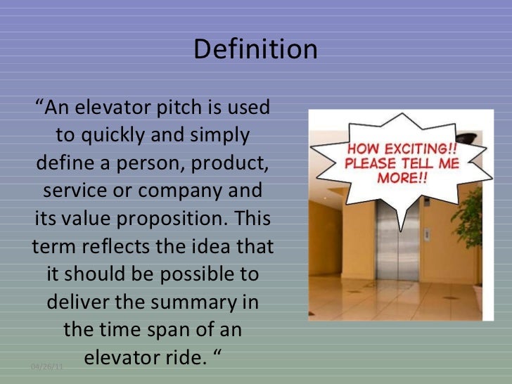Elevator pitch