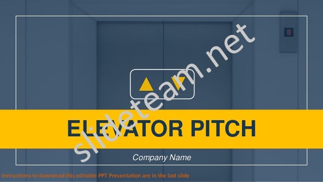 elevator pitch presentation ppt