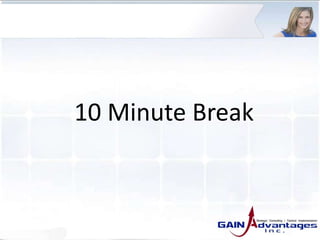 10 Minute Break
 