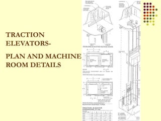 TRACTION
ELEVATORS-
PLAN AND MACHINE
ROOM DETAILS
 