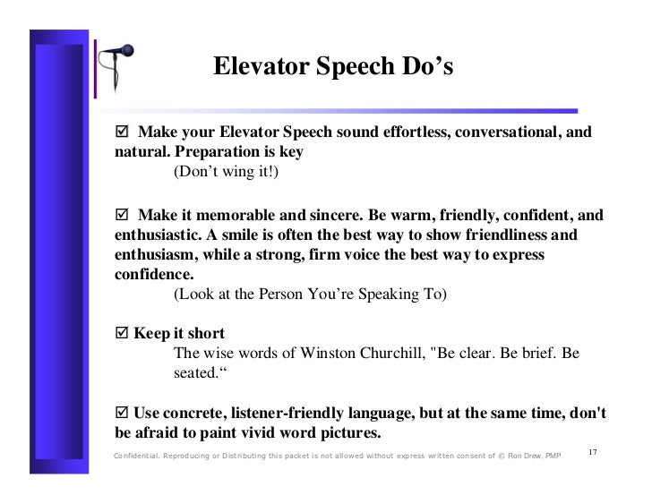 what is a elevator speech